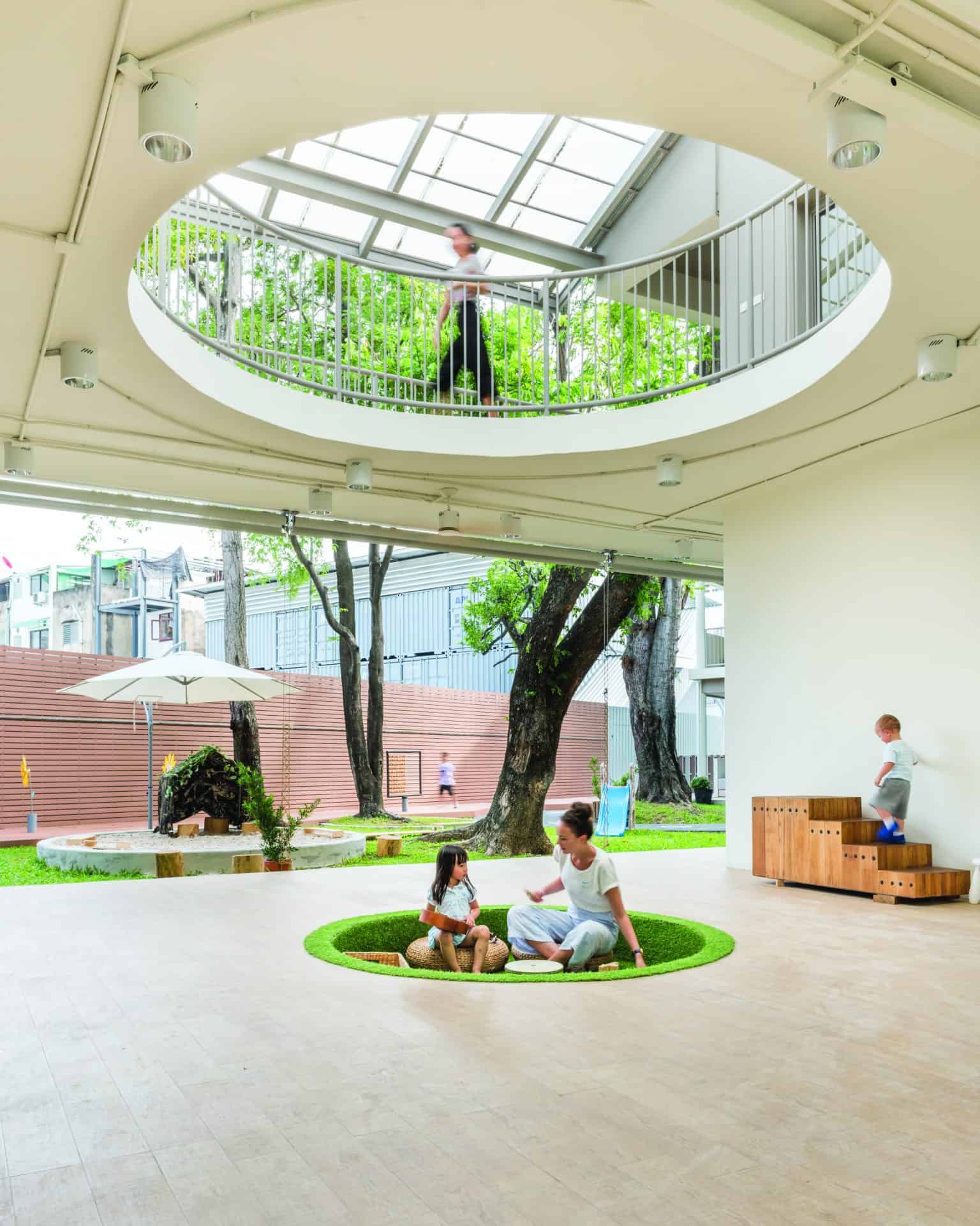  An architecture that allows children to play outside….